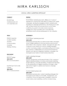 clean and classic cv template